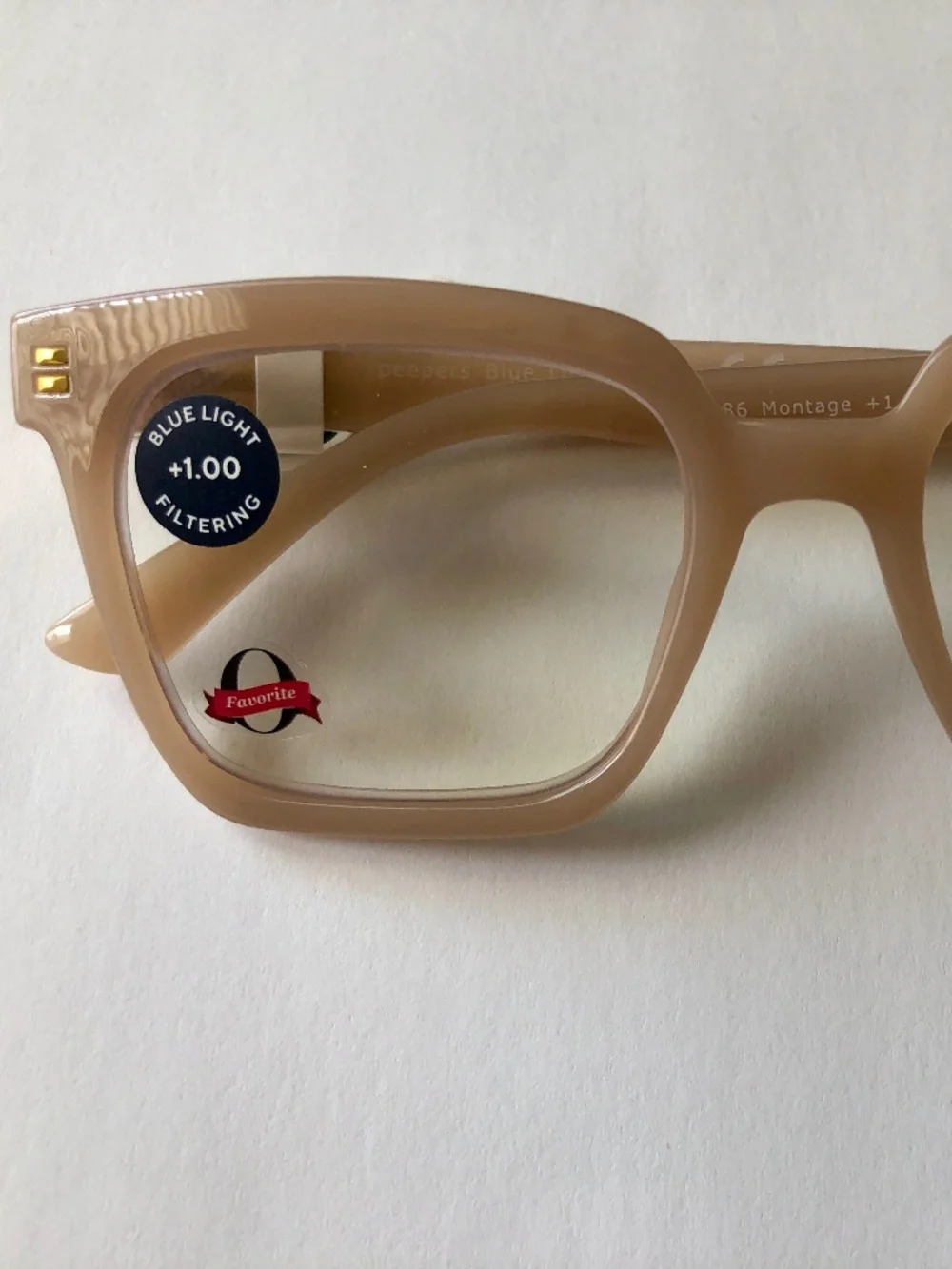 New from Anthropologie Peepers Beige Montage Blue Light Filter Readers +1.00